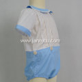 Short sleeve blue baby romper baby wear